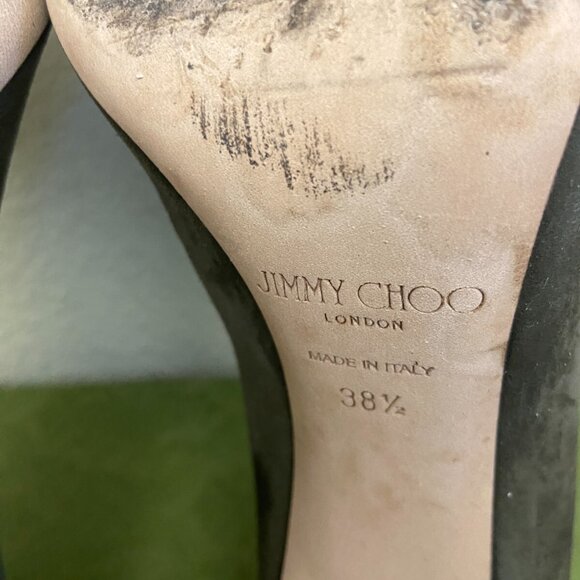 JIMMY CHOO London Suede Plastic Toe Pump Heel - Picture 12 of 12